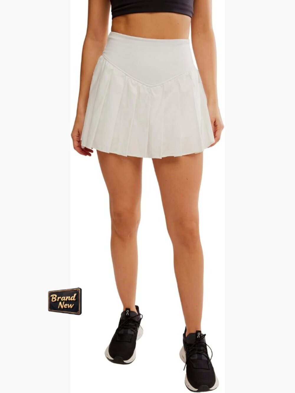 High Rise Pleated Skort with Built-in Shorts